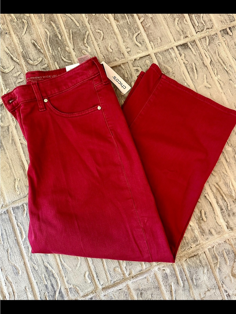 Chico's Red Wide-Leg Jeans